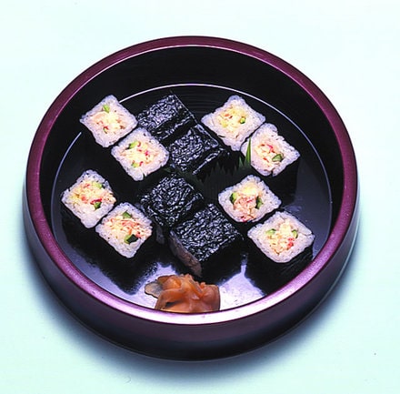 Thin rolled Crab Sushi 